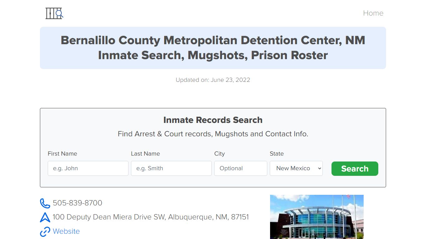 Bernalillo County Metropolitan Detention Center, NM Inmate ...